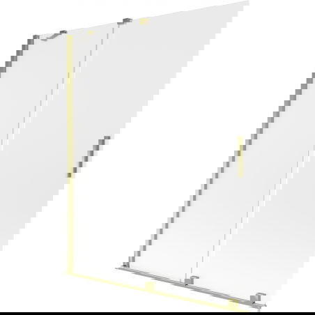 Mexen Velar vonios panelis, 2 dalių stumdomas 140 x 150 cm, matinio stiklo, auksinis - 896-140-000-31-50