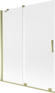 Mexen Velar dvisparnis stumdomas vonios ekranas 140 x 150 cm, matinis, auksinis - 896-140-000-31-50