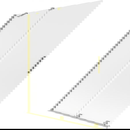 Mexen Velar dviejų dalių stumdomos vonios pertvaros 140 x 150 cm, matinis, auksinė šepečiuota - 896-140-000-31-55