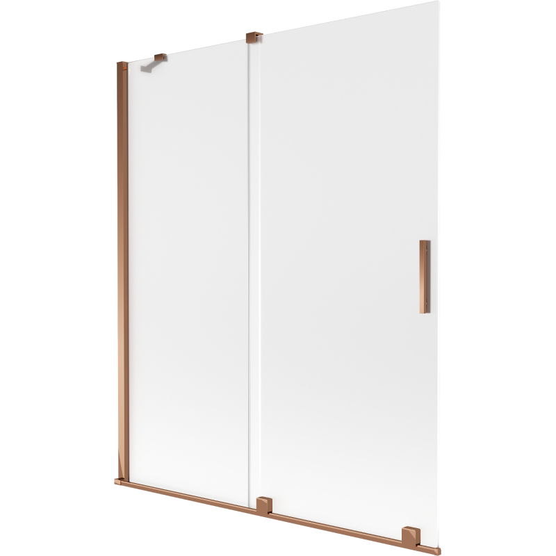 Mexen Velar vonios sienelė, 2 dalių stumdomas 140 x 150 cm, matinis, rožinis auksas - 896-140-000-31-60