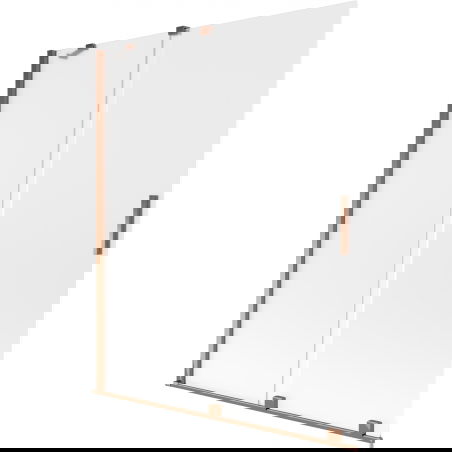 Mexen Velar 2-duris stumdomas vonios sienelė 140 x 150 cm, matinis, rožinis auksas - 896-140-000-31-60
