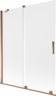 Mexen Velar vonios sienelė, 2 dalių stumdomas 140 x 150 cm, matinis, rožinis auksas - 896-140-000-31-60