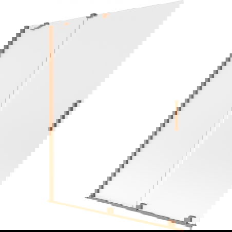 Mexen Velar dviejų varčių stumdomas vonios ekranas 140 x 150 cm, matinis, šlifuota varis - 896-140-000-31-65