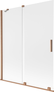 Mexen Velar dviejų dalių stumdomas vonios pertvara 140 x 150 cm, matinė, šlifuotas varis - 896-140-000-31-65