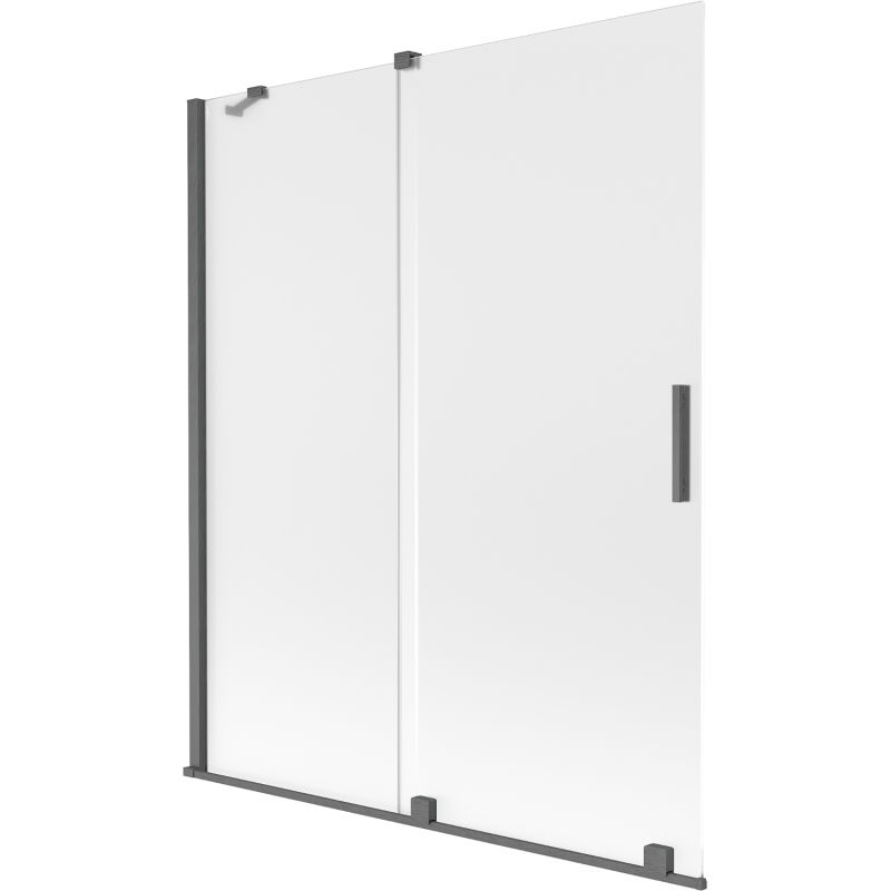 Mexen Velar 2-jų durų stumdomas dušo ekranas 140 x 150 cm, šerkšnas, šlifuotas ginklo pilkumas - 896-140-000-31-66