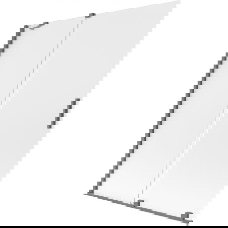 Mexen Velar dviejų dalių nuleidžiama vonios uždanga 140 x 150 cm, šerkšnas, ginklo metalas - 896-140-000-31-95