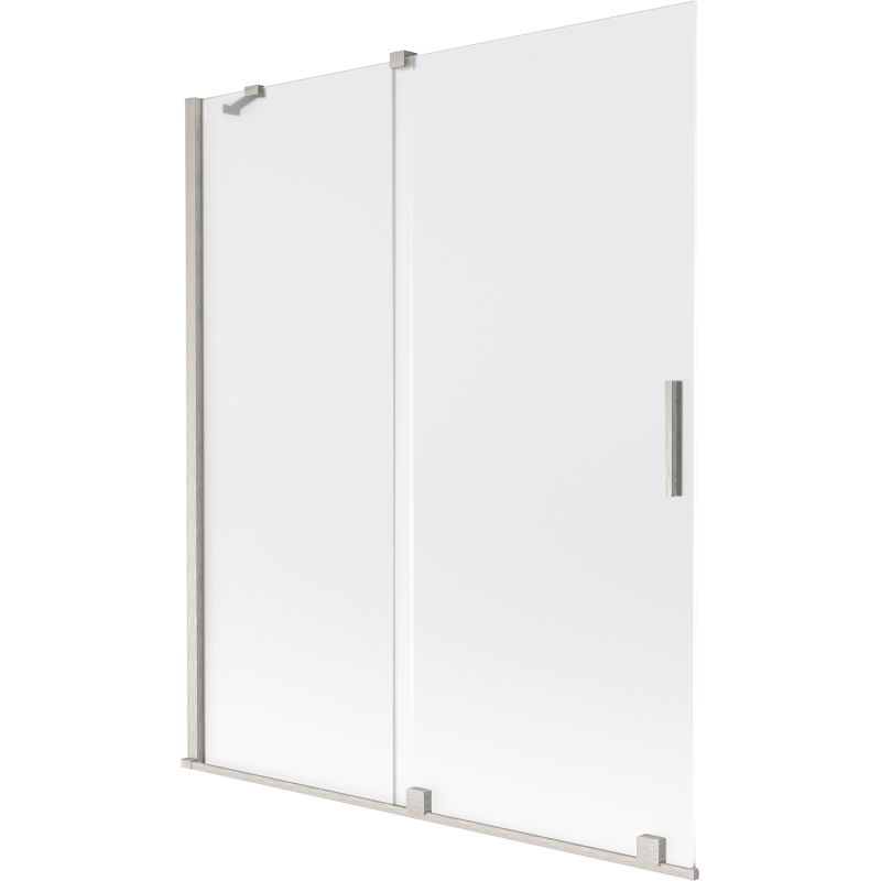 Mexen Velar dviejų durų stumdomas vonios ekranas 140 x 150 cm, matinė, šlifuotas nikelis - 896-140-000-31-97