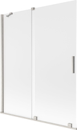 Mexen Velar dviejų durų stumdomas vonios ekranas 140 x 150 cm, matinė, šlifuotas nikelis - 896-140-000-31-97