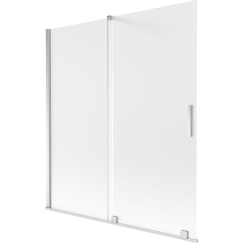 Mexen Velar 2 dalių slankiojamas vonios sienelė 150 x 150 cm, šerkšnas, chromas - 896-150-000-31-01