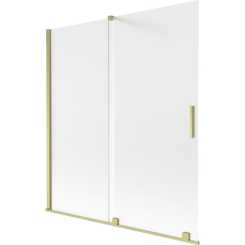 Mexen Velar dviejų dalių stumdomas vonios ekranas 150 x 150 cm, matinis, šlifuotas auksas - 896-150-000-31-55