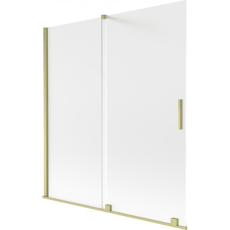 Mexen Velar dviejų dalių stumdomas vonios ekranas 150 x 150 cm, matinis, šlifuotas auksas - 896-150-000-31-55