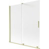 Mexen Velar dviejų dalių stumdomas vonios ekranas 150 x 150 cm, matinis, šlifuotas auksas - 896-150-000-31-55