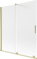 Mexen Velar dviejų dalių stumdomas vonios ekranas 150 x 150 cm, matinis, šlifuotas auksas - 896-150-000-31-55