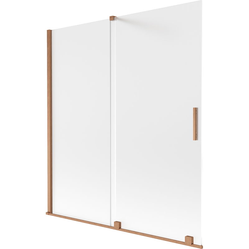Mexen Velar vonios ekrane 2-durų stumdomas 150 x 150 cm, šerkšnas, šepečiu valyta varis - 896-150-000-31-65