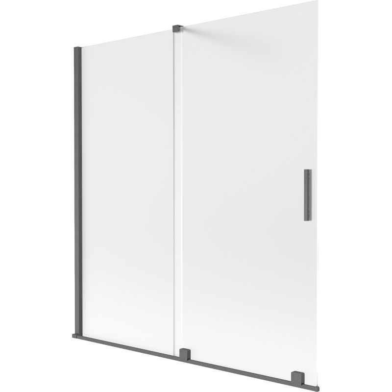 Mexen Velar dviejų dalių stumdomas dušo pertvaras 150 x 150 cm, matinė, šlifuota ginkluota pilka - 896-150-000-31-66