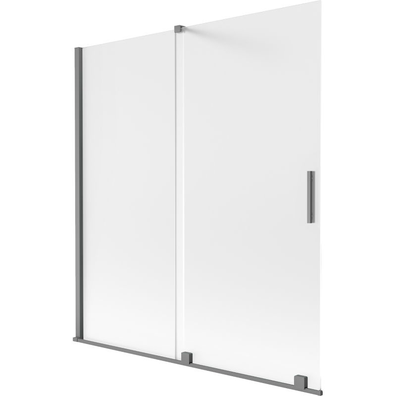 Mexen Velar dviejų dalių slankiojantis vonios ekranas 150 x 150 cm, matinis, ginklo metalas - 896-150-000-31-95