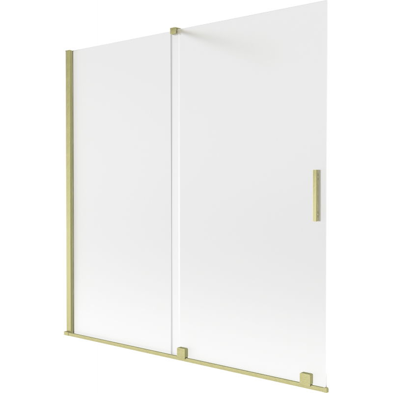 Mexen Velar dviejų dalių stumdomas vonios ekranas 160 x 150 cm, matinis, auksinis šlifuotas - 896-160-000-31-55