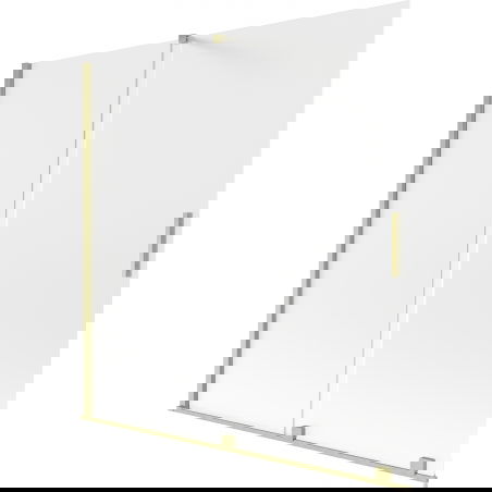 Mexen Velar dviejų dalių stumdomas vonios ekranas 160 x 150 cm, matinis, auksinis šlifuotas - 896-160-000-31-55