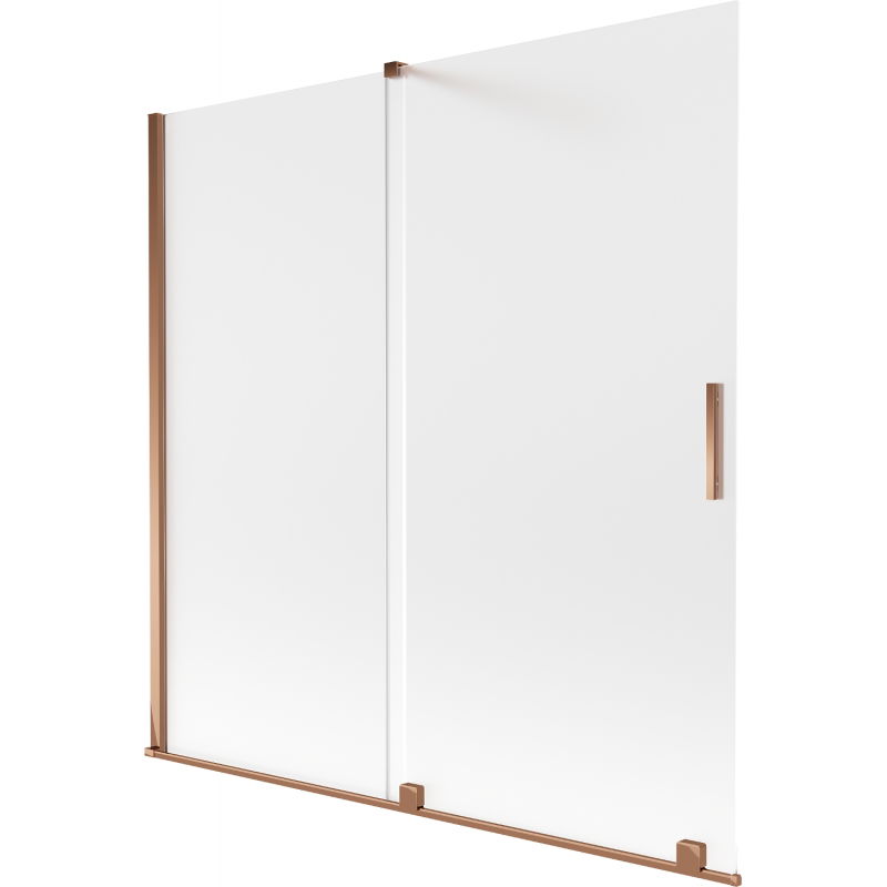 Mexen Velar dviaukštis dušo ekranas 2 dalių, stumdomas 160 x 150 cm, matinė, rožinis auksas - 896-160-000-31-60