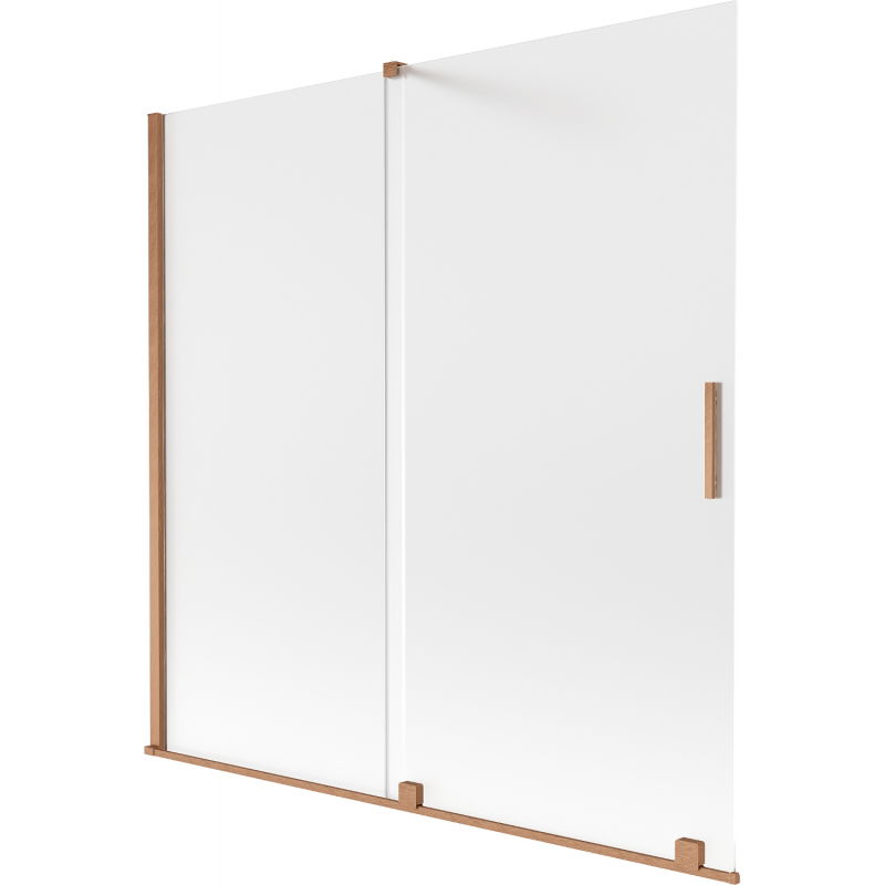 Mexen Velar 2-jų dalių stumdomas vonios durų ekranas 160 x 150 cm, matinė, šlifuota varis - 896-160-000-31-65