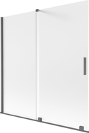 Mexen Velar vonios sienelė su 2 slankiojančiais sparnais 160 x 150 cm, matinė, šepečiuotas ginklo pilkumas - 896-160-000-31-66