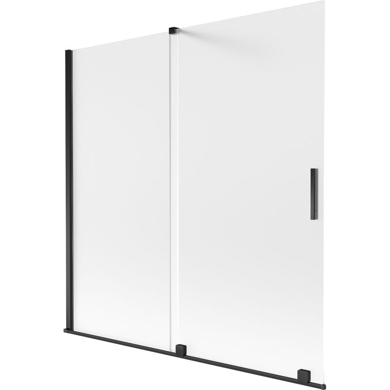 Mexen Velar dviejų dalių stumdomas vonios ekranas 160 x 150 cm, matinis, juodas - 896-160-000-31-70