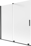 Mexen Velar dviejų dalių stumdomas vonios ekranas 160 x 150 cm, matinis, juodas - 896-160-000-31-70