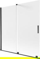 Mexen Velar dvigubas stumdomas vonios sienelė 160 x 150 cm, matinė, juoda - 896-160-000-31-70