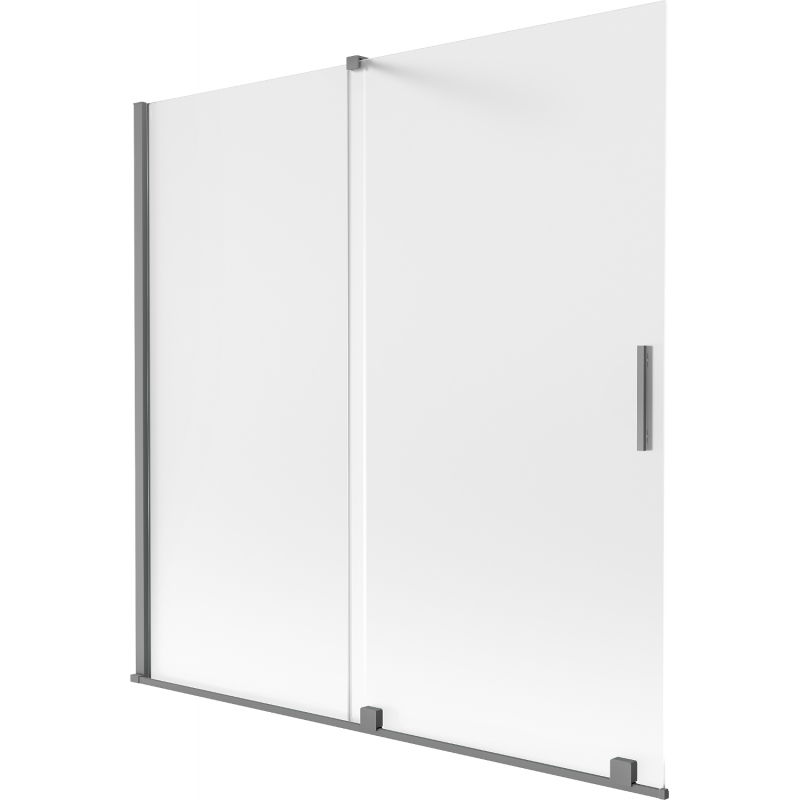 Mexen Velar dviejų dalių nuleidžiamas dušo ekranas 160 x 150 cm, matinė plėvelė, gun metal - 896-160-000-31-95