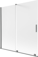 Mexen Velar dviejų dalių nuleidžiamas dušo ekranas 160 x 150 cm, matinė plėvelė, gun metal - 896-160-000-31-95