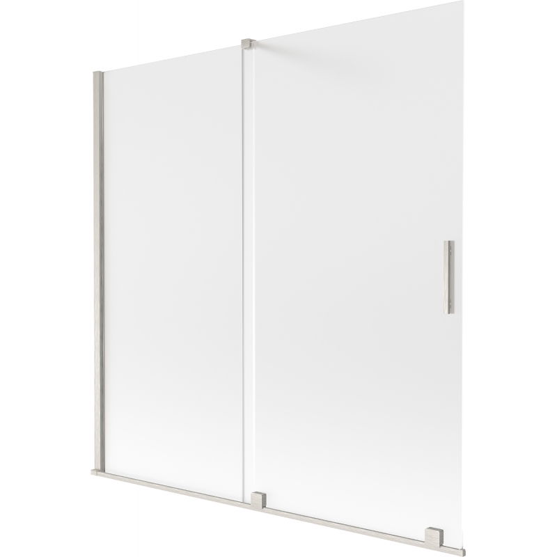 Mexen Velar vonios ekrano 2-dalys stumdomos 160 x 150 cm, matinės, šepečiu nikelis - 896-160-000-31-97