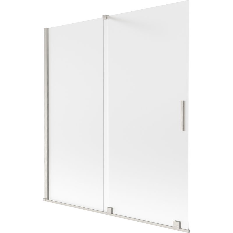Mexen Velar dviejų dalių stumdomos vonios durys 150 x 150 cm, matinės, šlifuotas nikelis - 896-150-000-31-97