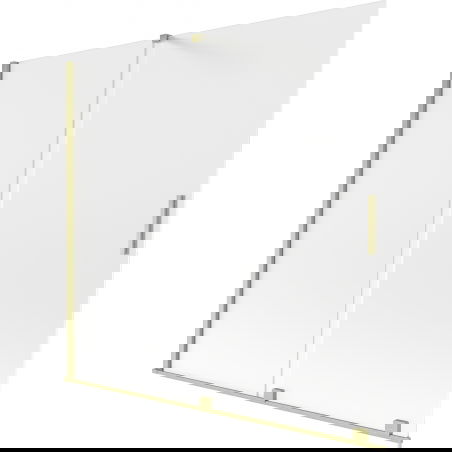 Mexen Velar dviejų dalių slankiojanti vonios sienelė 170 x 150 cm, matinė, auksinė šepečiuota - 896-170-000-31-55