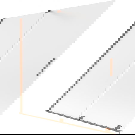 Mexen Velar vonios ekrano 2-durų stumdomas 170 x 150 cm, matinis stiklas, rožinis auksas - 896-170-000-31-60