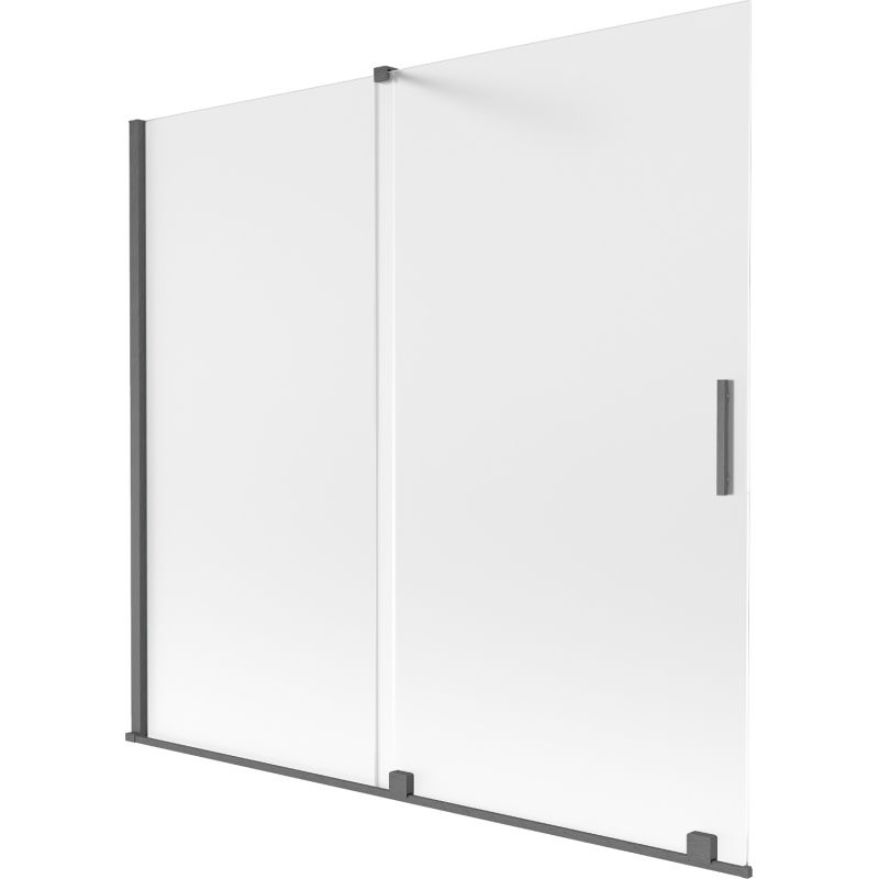 Mexen Velar dvigubas stumdomas dušo ekranas 170 x 150 cm, matinė apdaila, šlifuotas ginklų pilka - 896-170-000-31-66