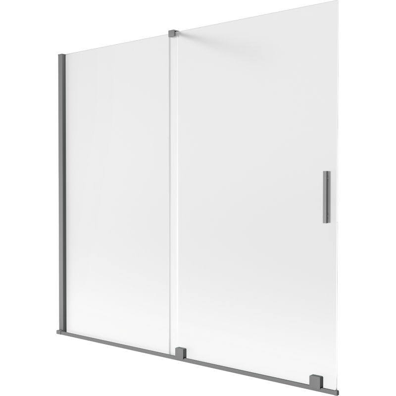 Mexen Velar dviejų dalių nuleidžiamas dušo ekranas 170 x 150 cm, matinė, tamsaus metalo - 896-170-000-31-95