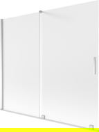 Mexen Velar vonios uždanga 2-dalys slankiojanti 180 x 150 cm, matinė, chromas - 896-180-000-31-01