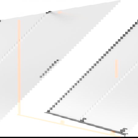 Mexen Velar dviejų dalių stumdomos vonios durys, matinės, 180 x 150 cm, rožinis auksas - 896-180-000-31-60