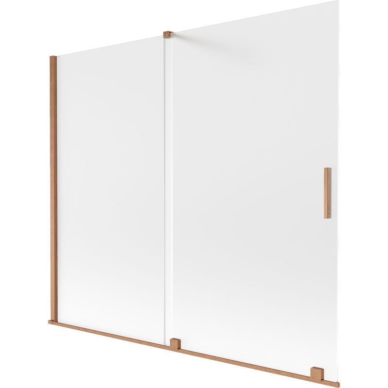 Mexen Velar dvivėris vonios užuolaidų ekranas 180 x 150 cm, matinė spalva, šepečiu valyta varis - 896-180-000-31-65