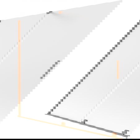 Mexen Velar dviejų varčių nustumiamas dušo ekranas 180 x 150 cm, šerkšnas, šlifuotas varis - 896-180-000-31-65