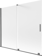 Mexen Velar 2 dalių stumdoma vonios pertvara, 180 x 150 cm, matinė, šlifuota pilka spalva - 896-180-000-31-66