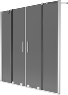 Mexen Velar Duo vonios panelis, 2 sparnų stumdomas 150 x 150 cm, grafitas, chromas - 896-150-000-42-01