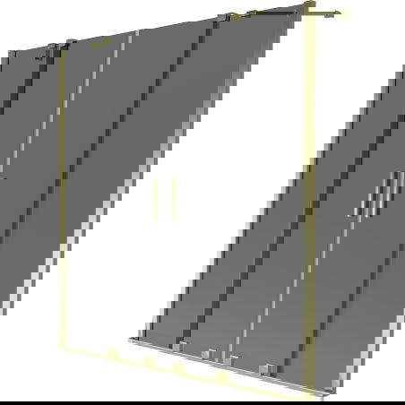 Mexen Velar Duo vonios sienelė 2-jų dalių stumdomas 150 x 150 cm, grafitas, auksinė - 896-150-000-42-50