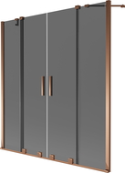 Mexen Velar Duo vonios pertvara, dviejų dalių stumdomas, 150 x 150 cm, grafitas, rožinis auksas - 896-150-000-42-60