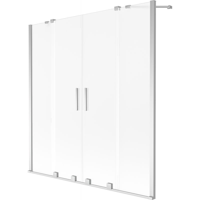 Mexen Velar Duo vonios ekrano dvigubas stumdomas 150 x 150 cm, matinė, chromas - 896-150-000-32-01