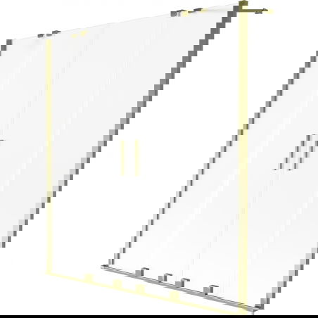 Mexen Velar Duo vonios pertvara 2-jų dalių stumdomas 150 x 150 cm, matinis, auksinis - 896-150-000-32-50