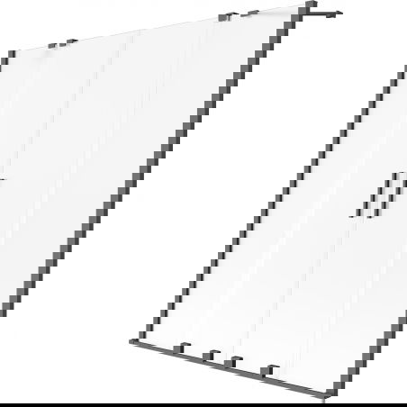 Mexen Velar Dviejų dalių dviejų skyrių vonios pertvara 150 x 150 cm, matinė, ginklinis metalas - 896-150-000-32-95