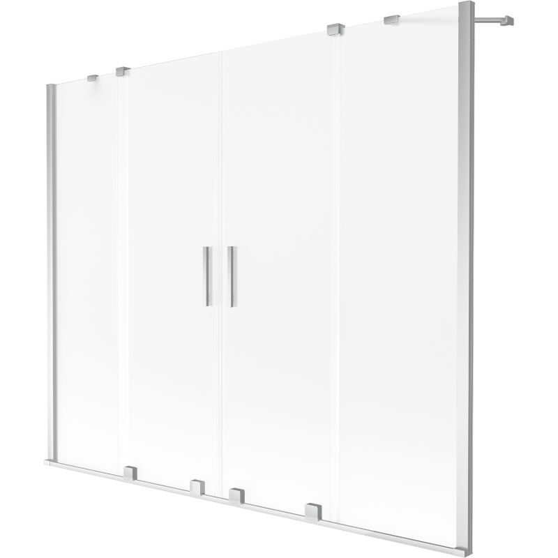 Mexen Velar Duo dviaukštis vonios ekranas, 2 durys, slankiojantis 180 x 150 cm, šarma, chromas - 896-180-000-32-01