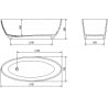Mexen Prato laisvai stovinti vonia iš konglomerato 170 x 70 cm, juodas matinis - 57251707070
