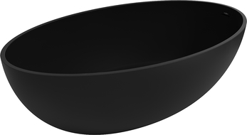 Mexen Prato laisvai stovinti vonia iš konglomerato 170 x 100 cm, juoda matinė - 57251701070